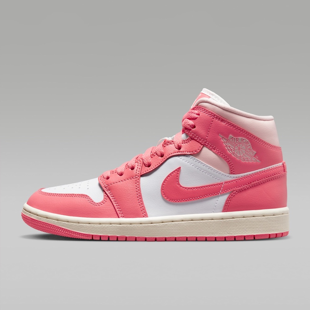 Air Jordan Women's Vibrant Pink and White High-Top Sneakers